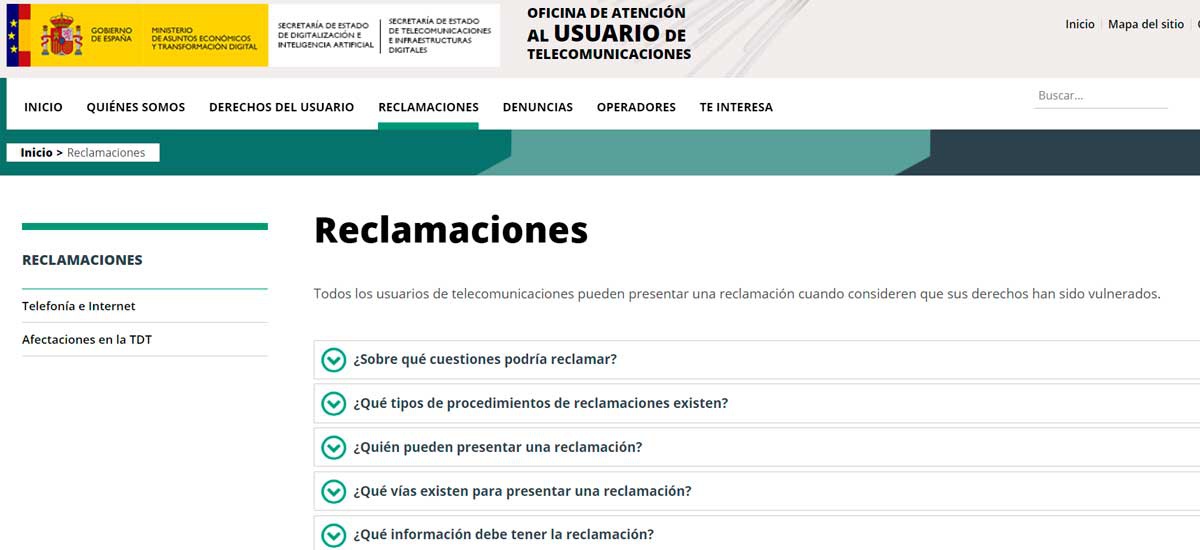 Reclamaciones operadores - cortar Internet