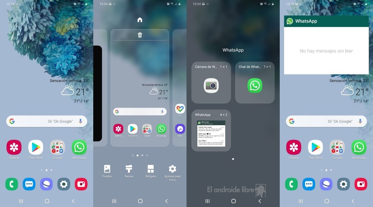 Widget WhatsApp en Android