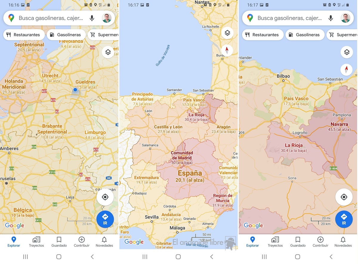 Google Maps ver capa COVID-19