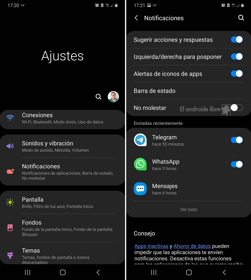 Alerta notificaciones pendientes iconos