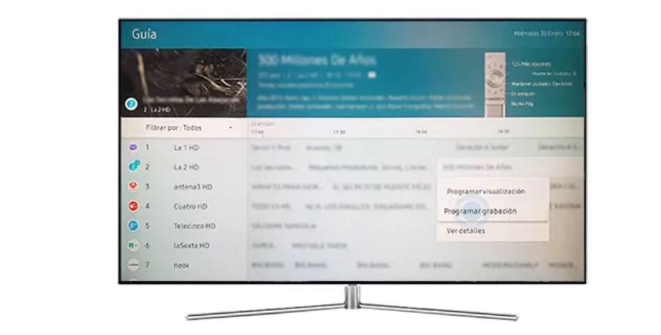 Programar grabación en Samsung