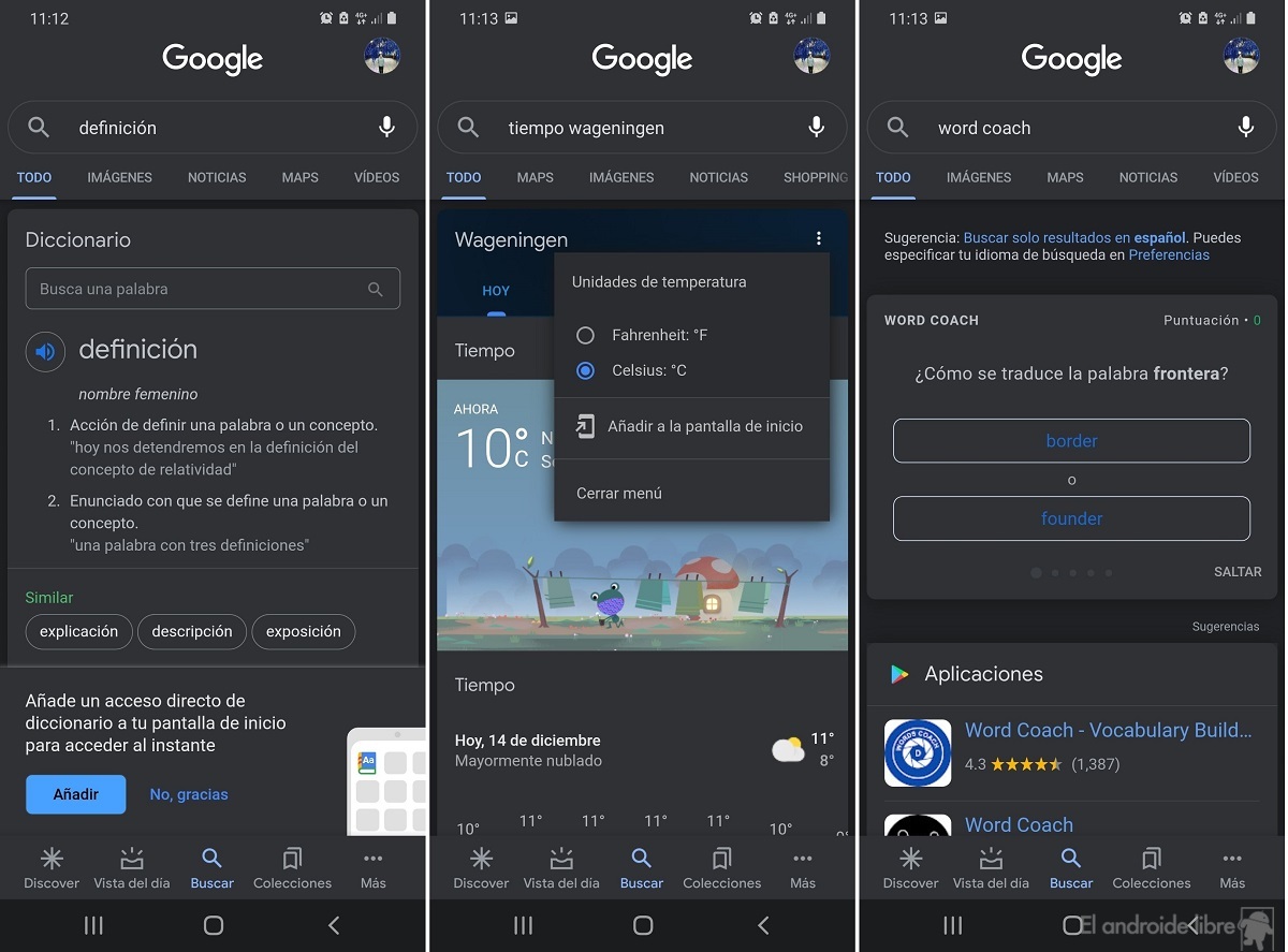 App de Google accesos directos