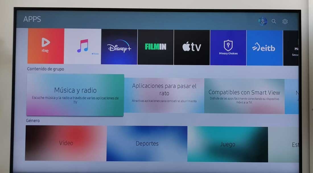 Aplicaciones Smart TV Samsung