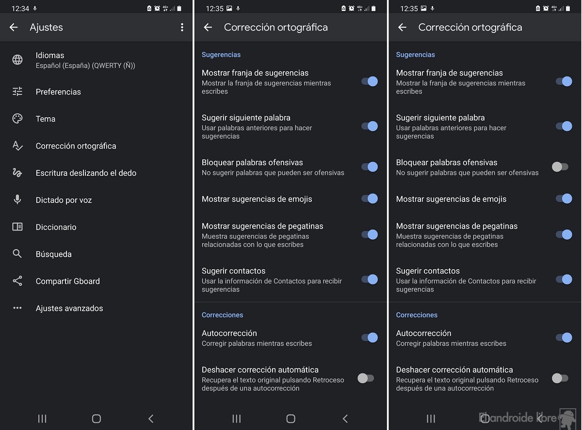 Gboard palabras ofensivas