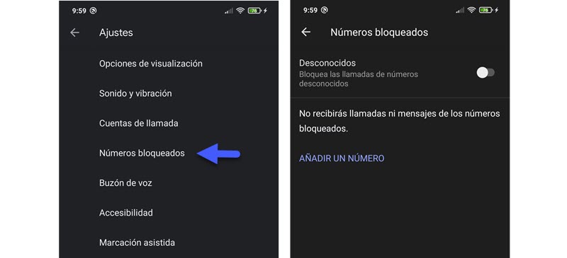 Cómo bloquear números privados y llamadas ocultas en Xiaomi 2