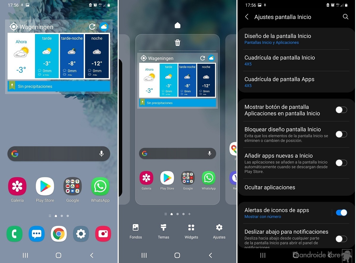 Samsung One UI bloquear pantalla de inicio