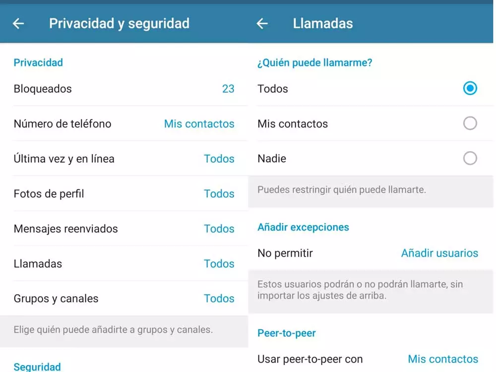 Privacidad Telegram