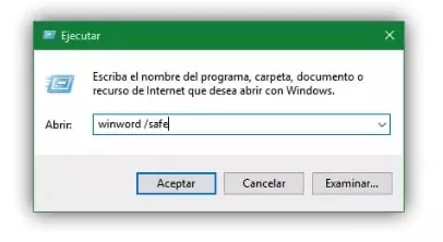 modo seguro en ventana ejecutar