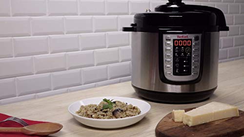 Tefal Fast & Delicious Multicooker - Olla a presión eléctrica 1200 W, 25 programas automáticos, modo manual, incluye recetario, cestillo de cocción al vapor, 6 litros de capacidad