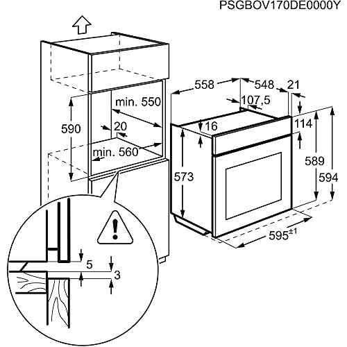 AEG BES331111M Horno Multifunción con Función Limpieza AquaClean, 9 funciones, Cocción Uniforme, Ventilador XXL, Reloj Electrónico + Mandos, Antihuellas, Bandeja XXL, Inox, Clase A, 72 Litros