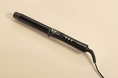 Remington CI9533 Pearl Pro Curl - Rizador de Pelo, Cerámica Avanzada, Crea Rizos Grandes y Ondas Suaves, Temperatura hasta 210°C, Digital, Punta Fría, Ondulador de Pelo con Barril de 32 mm, Negro