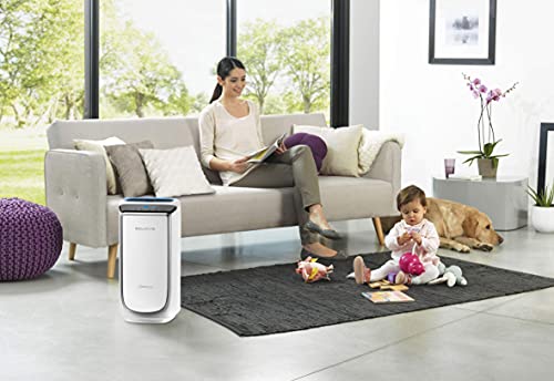 Rowenta Intense Pure Air PU4020, Purificador de aire, hasta 60 m2 con sensores del nivel de contaminación, 4 niveles de filtración y tecnología NanoCaptur para sustancias contaminantes, Color Blanco