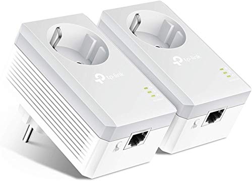 TP-Link TL-PA4010P Kit Powerline con enchufe adicional, AV 600 Mbps en Powerline, 1 puerto ethernet, homeplug AV, sin wifi, solución para dispositivos con cable como PC, decodificador Sky, PS4, Blanco