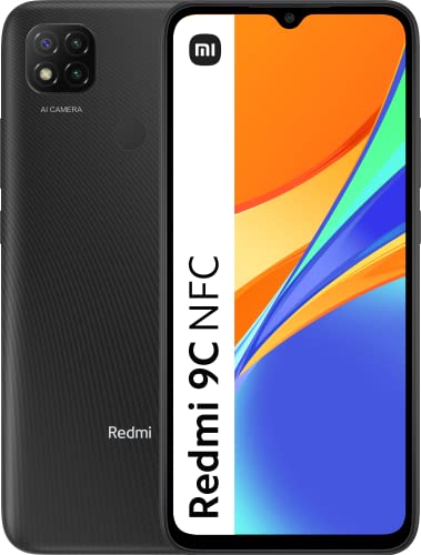 Xiaomi Redmi 9C NFC - Smartphone de 3+64 GB, Pantalla de 6.53" HD+, cámara dual trasera de 13 MP con IA, MediaTek Helio G35, NFC, 5000 mAh, gris (Versión ES)