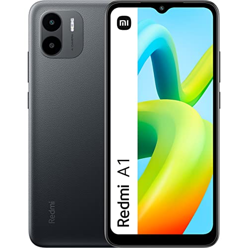 Xiaomi Redmi A1 - Smartphone de 2+32GB, Pantalla de 6,52" HD+, Cámara dual de 8MP con IA, procesador MediaTek Helio A22, batería de 5000 mAh, black (Versión ES + 3 años de garantía)