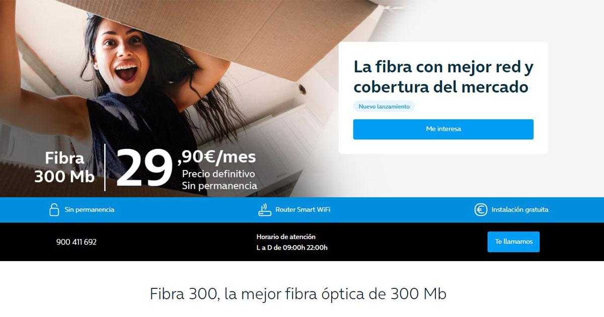 Fibra barata 300 Mbps Movistar