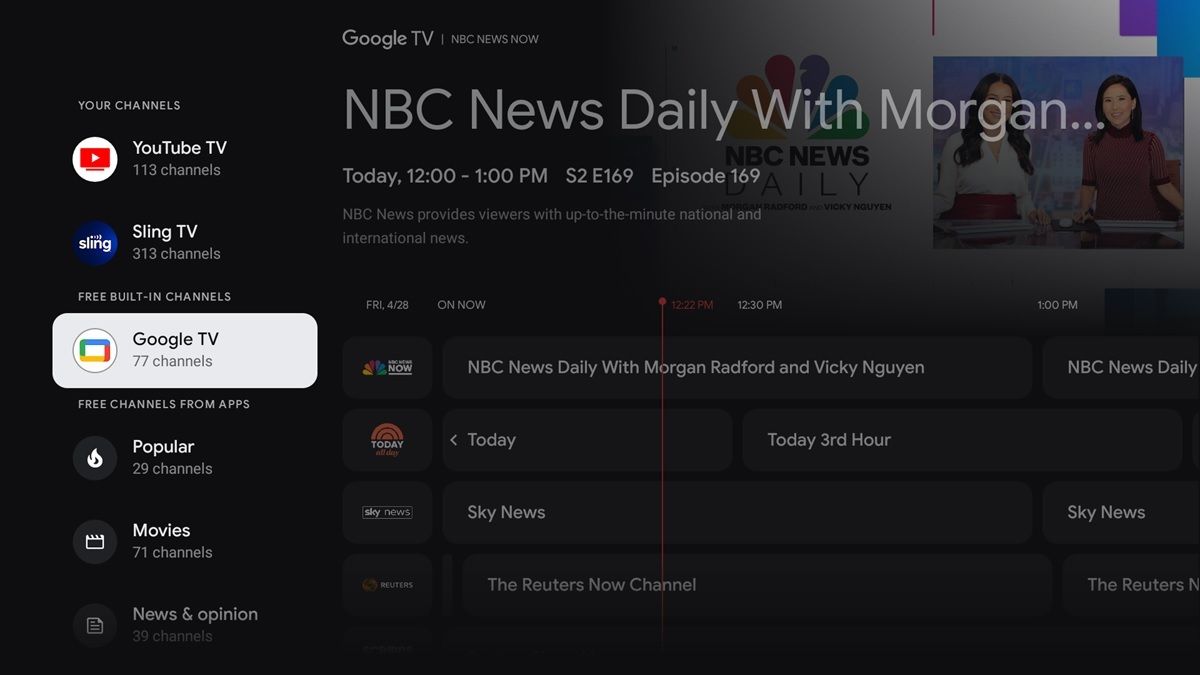 lista completa de canales gratis que ofrece Google TV en estados unidos