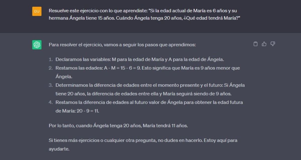 ChatGPT aprendio a resolver ejercicios matematicos