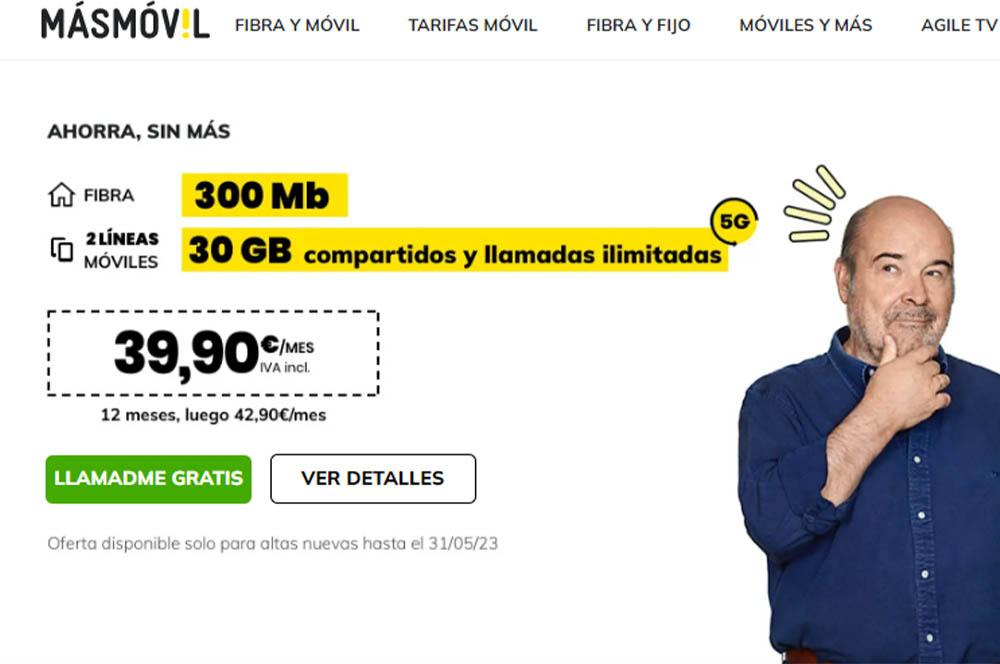 másmóvil fibra y dos móviles