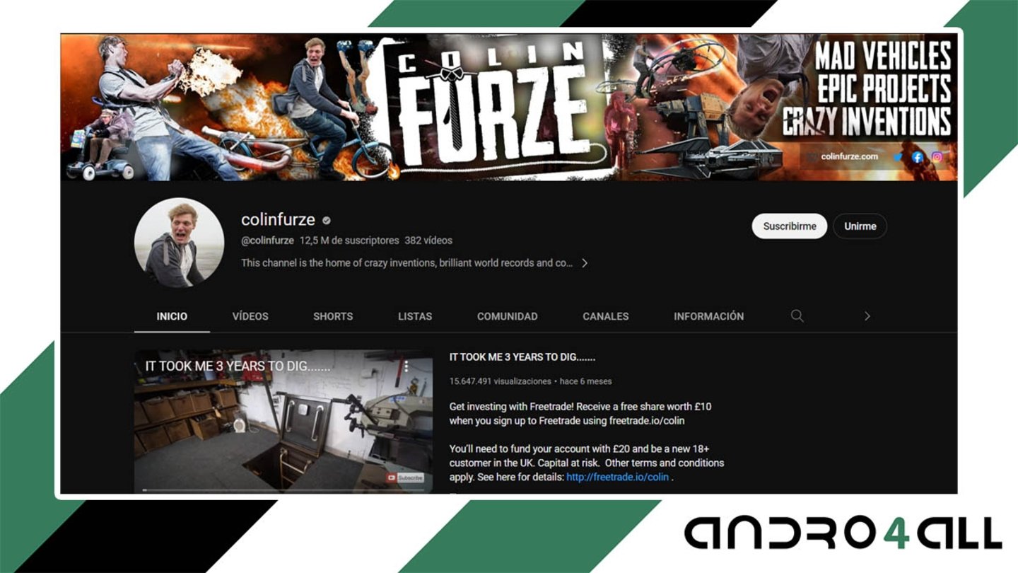 Canal de YouTube de Colin Furze