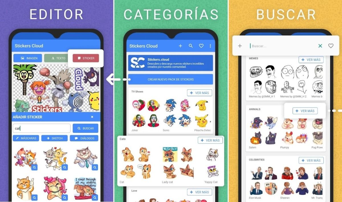 Stickers Cloud comparte y crear packs de stickers