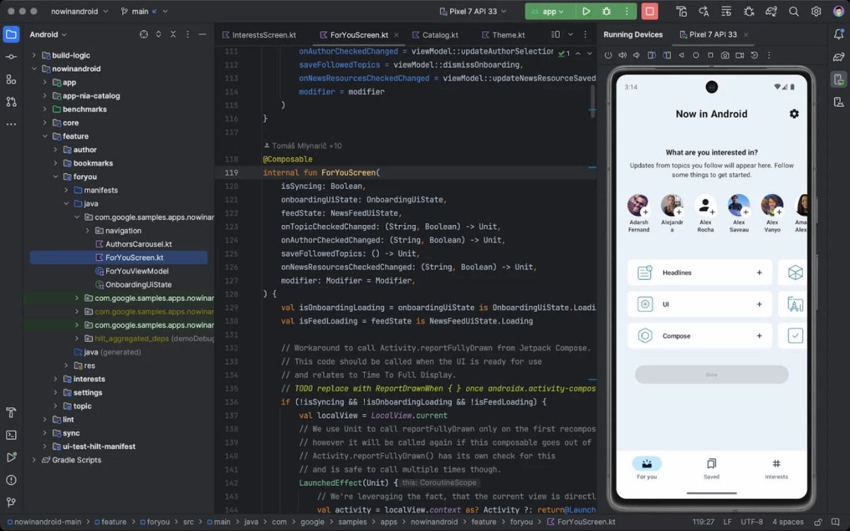 Nueva interfaz de usuario de Android Studio