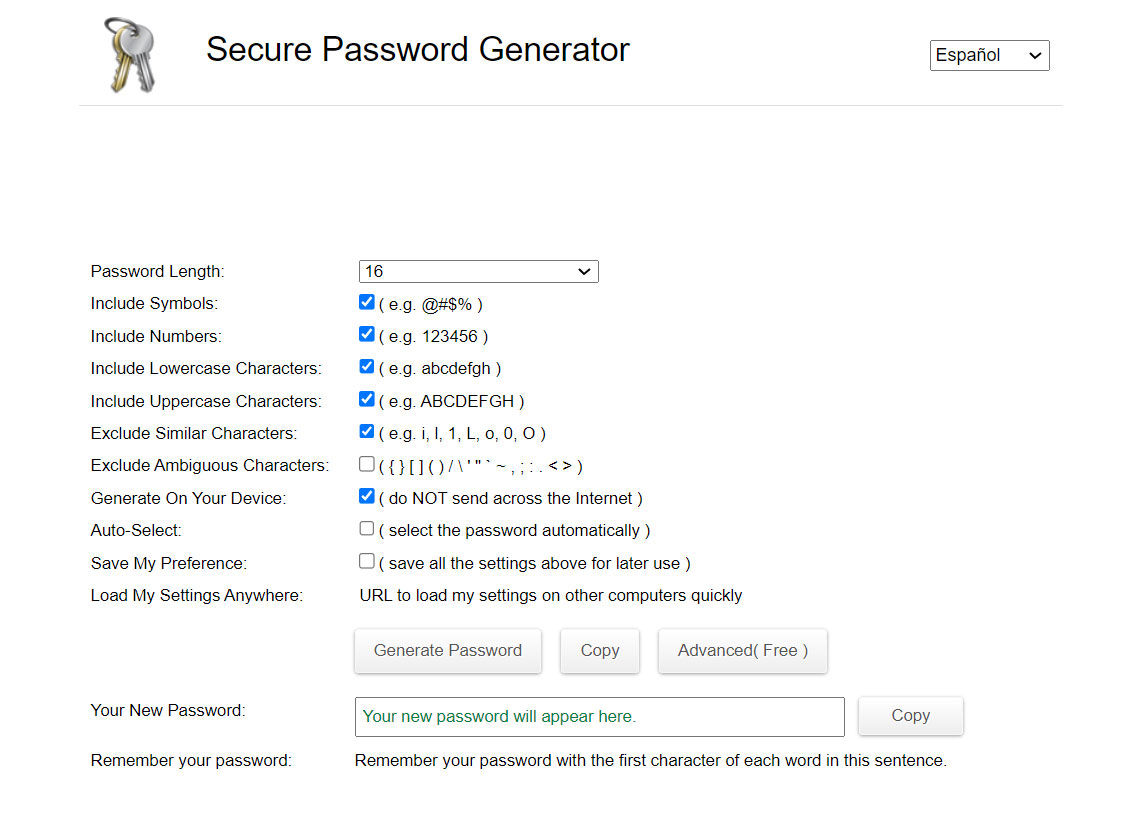 Secure Password Generator