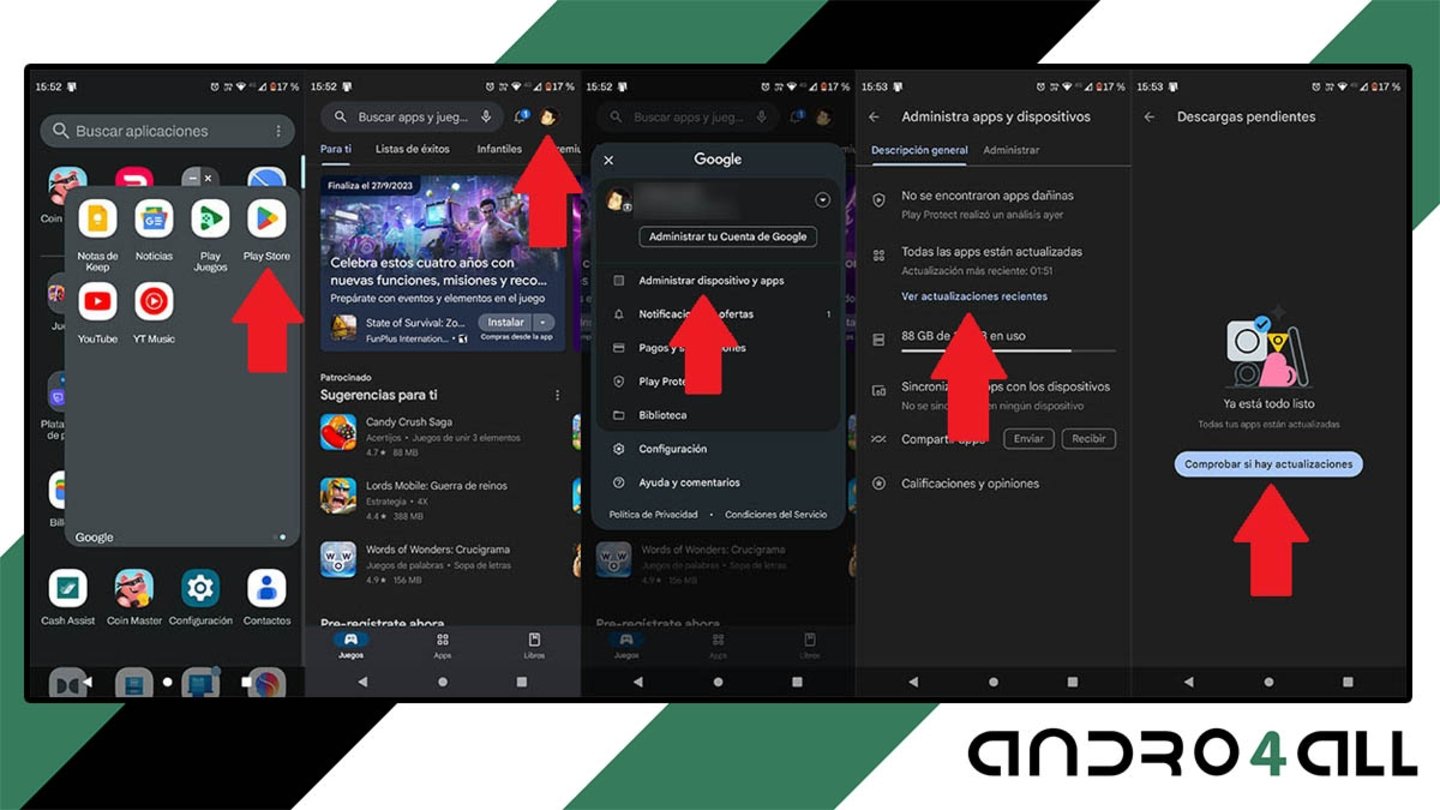 Actualizar todas las aplicaciones instaladas en Android