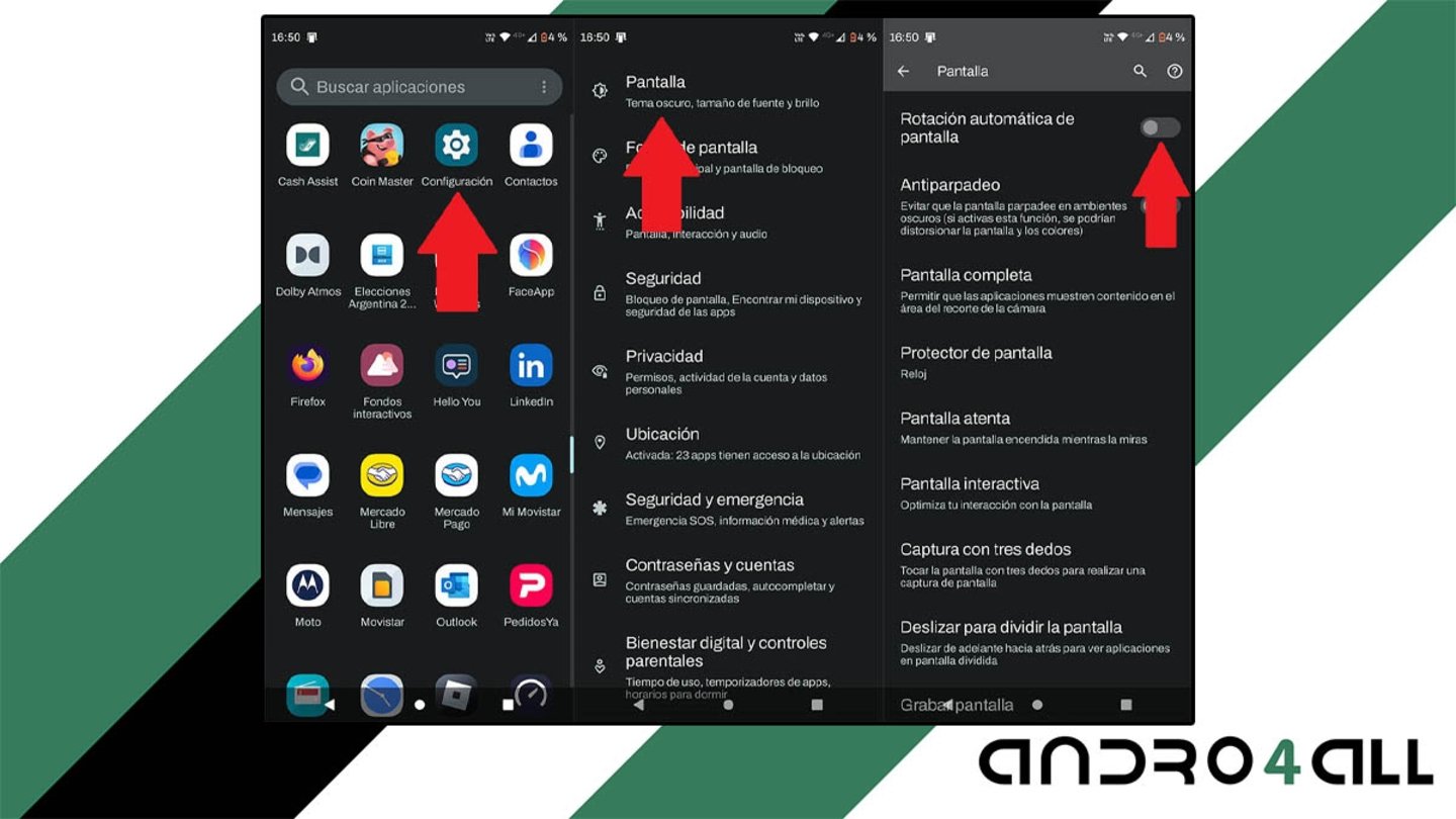 Comprobar si esta activado el giro automático de pantalla en Android