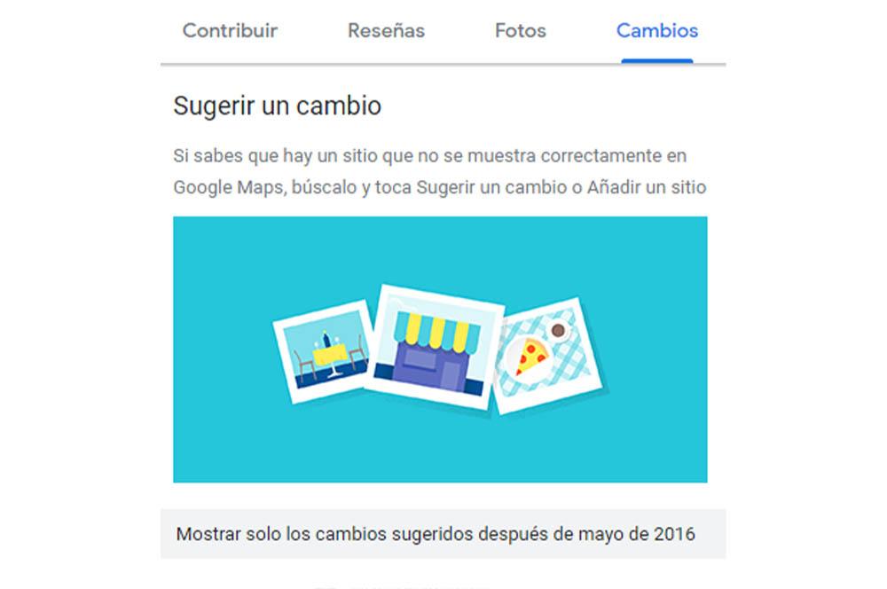 revisar cambios Google maps