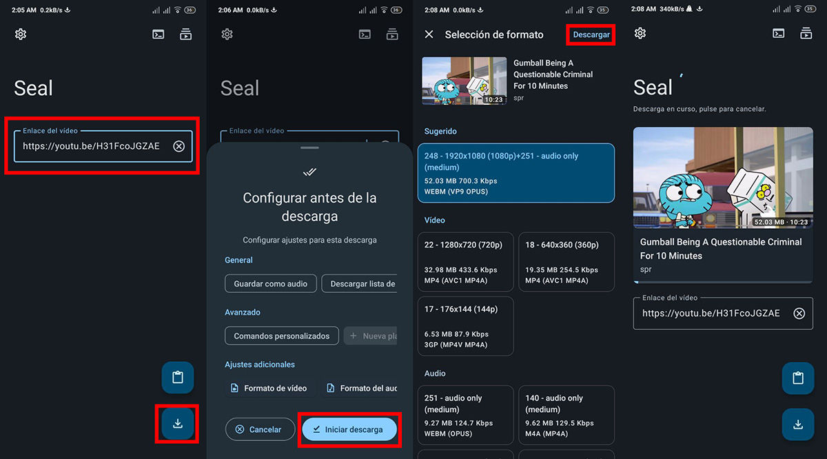 Cómo descargar vídeos con Seal