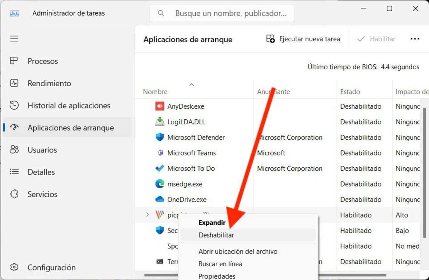 Cómo quitar programas del inicio de Windows 10 y Windows 11