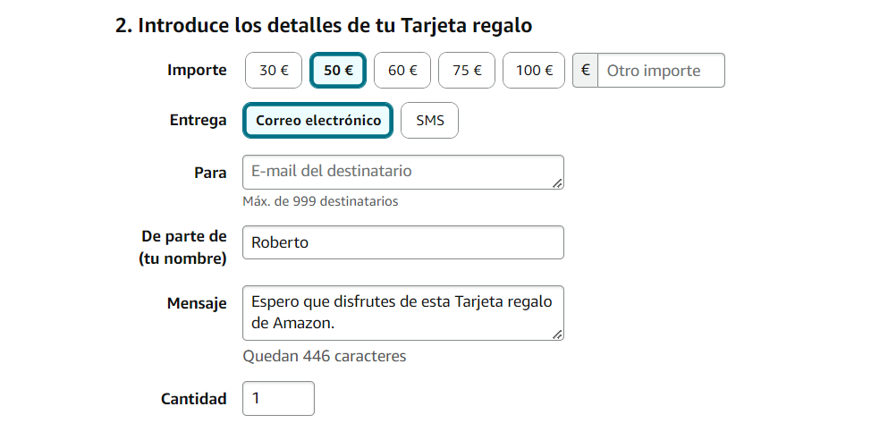 Amazon comprar tarjeta de regalo