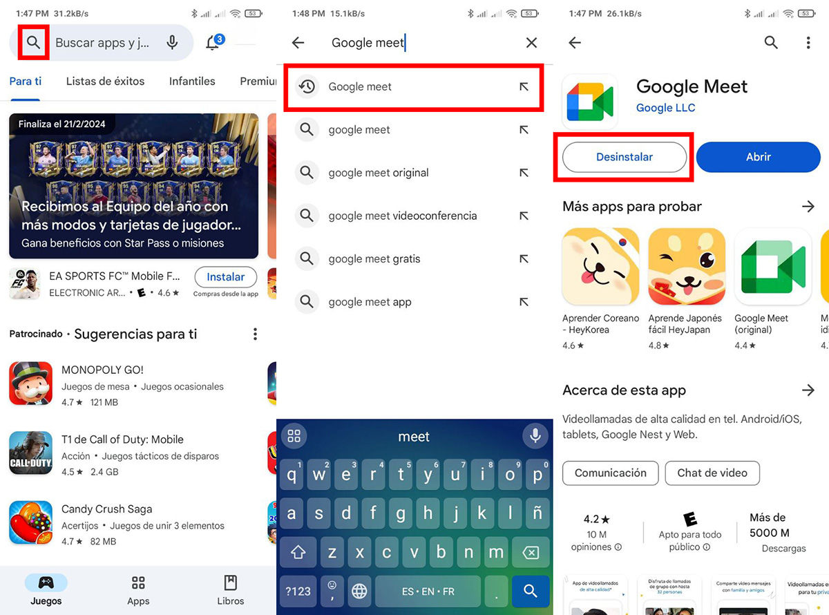 Cómo desinstalar Google Meet en Android normalmente 3