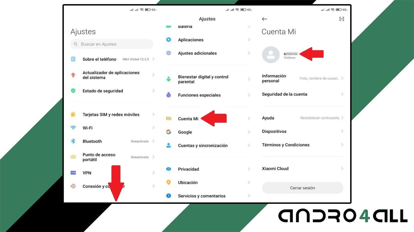 Ver el ID de una cuenta Mi en un móvil de Xiaomi