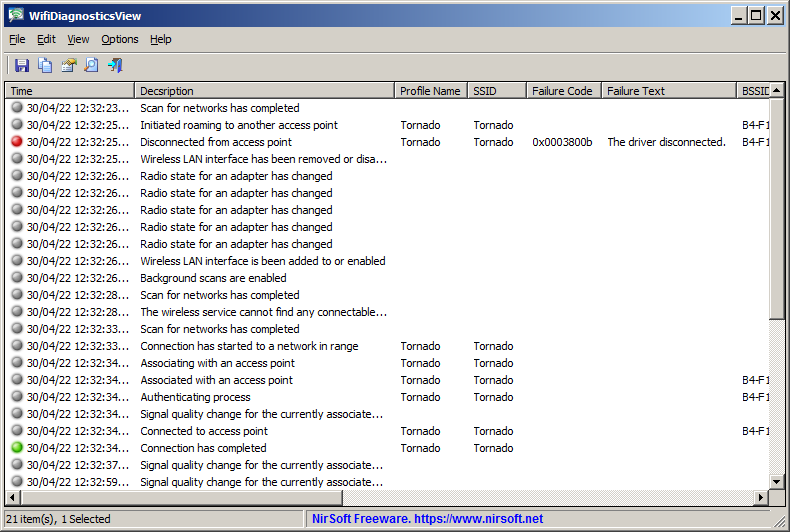 programa WiFiDiagnosticsWiew