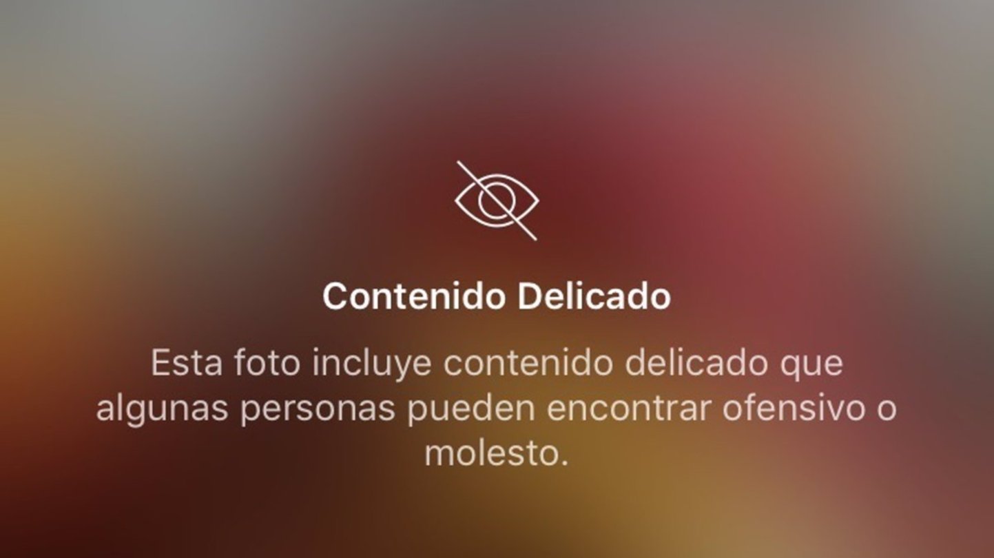 Mensaje de contenido delicado en Instagram