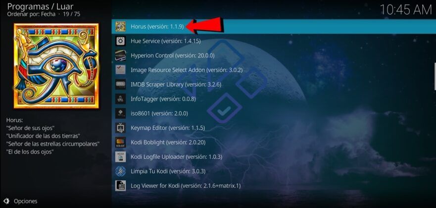 tutorial instalar horus en kodi paso 6