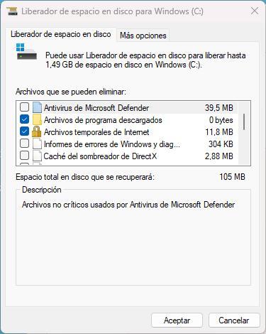 Liberador de espacio de Windows