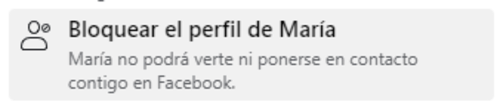 Botón para bloquear a un usuario en Facebook