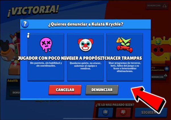 como funciona el sistema de reporte del competitivo de Brawl Stars