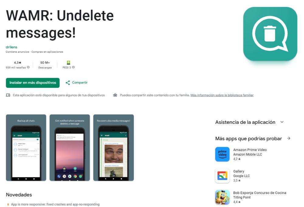 WhatsApp WAMR mensajes