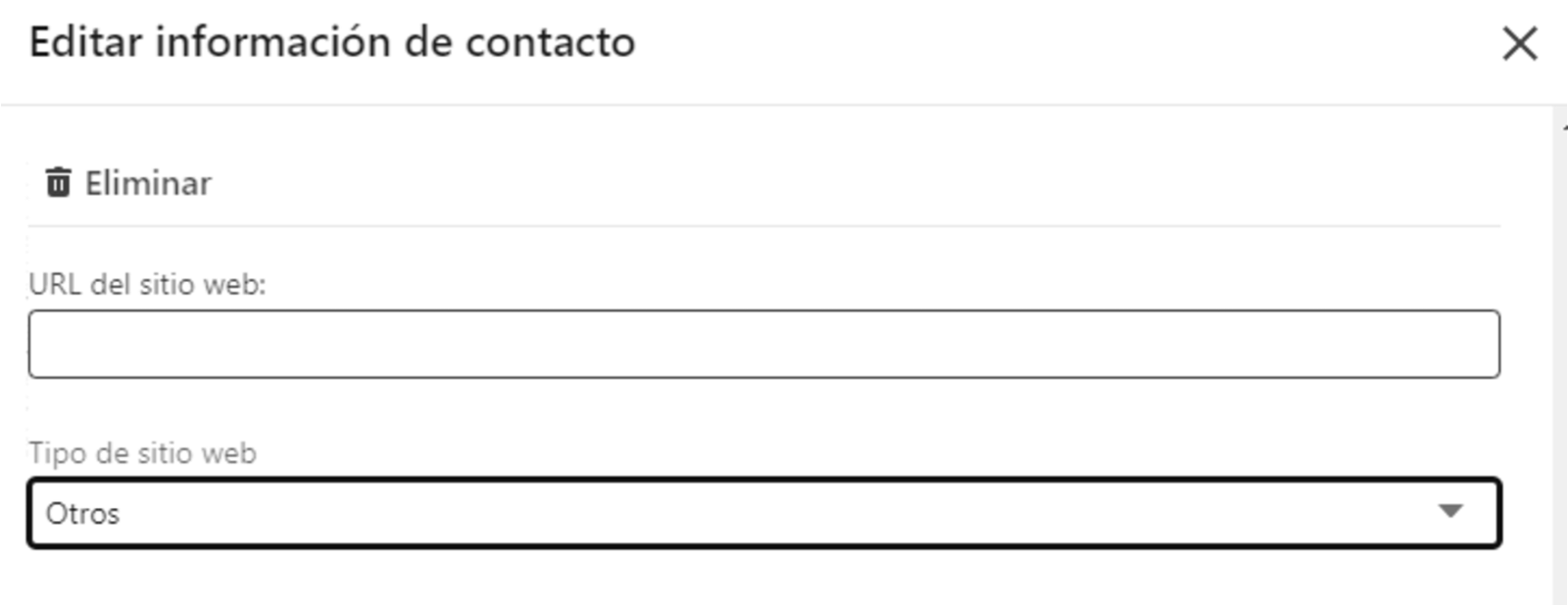Cuadro para añadir enlaces a tus redes sociales en LinkedIn