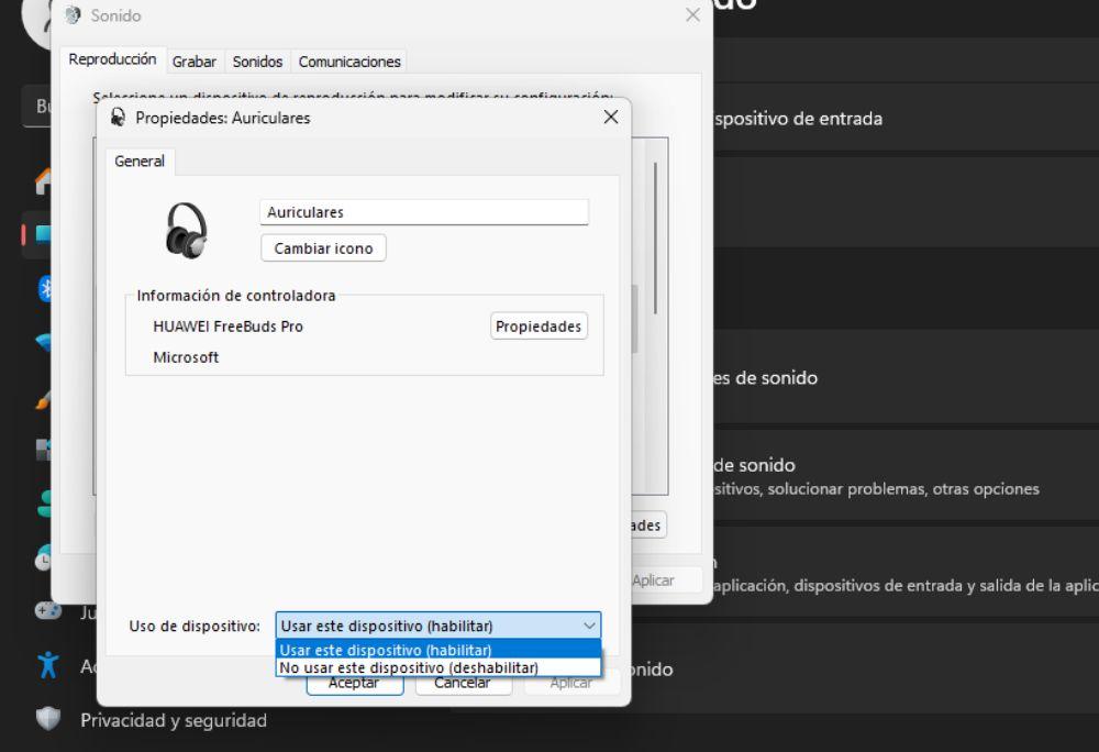 habilitar salida audio windows