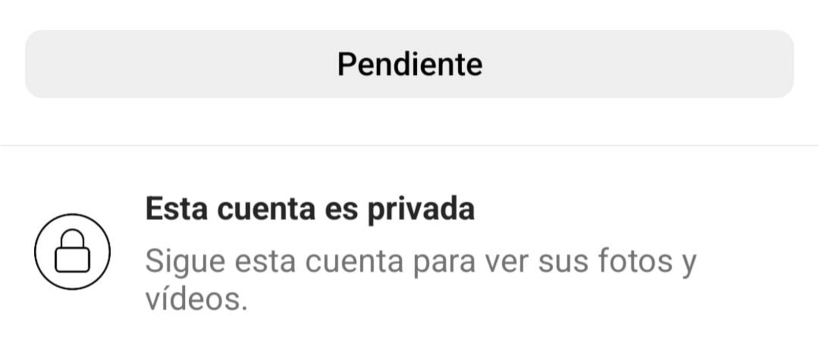 Perfil de Instagram al que hemos enviado una solicitud de seguimiento