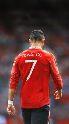 Fondo de pantalla para moviles de Cristiano Ronaldo con Manchester United de espalda