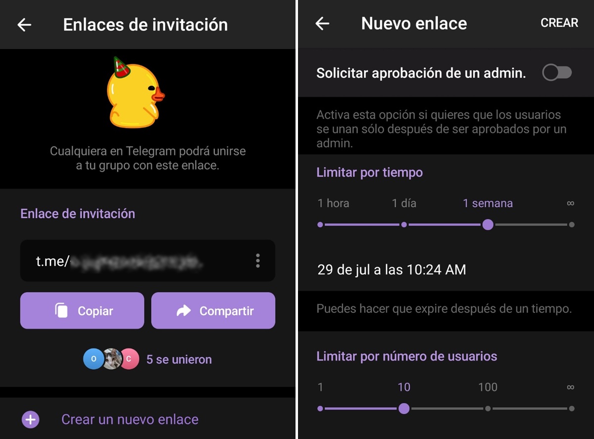 Por que expiran los enlaces de invitacion de Telegram enlace roto