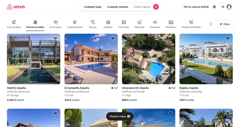 airbnb piscinas