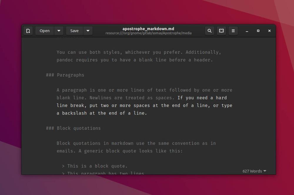 Apostrophe app para Linux