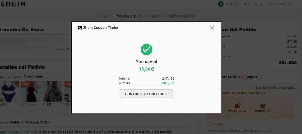 cupón shein coupon finder